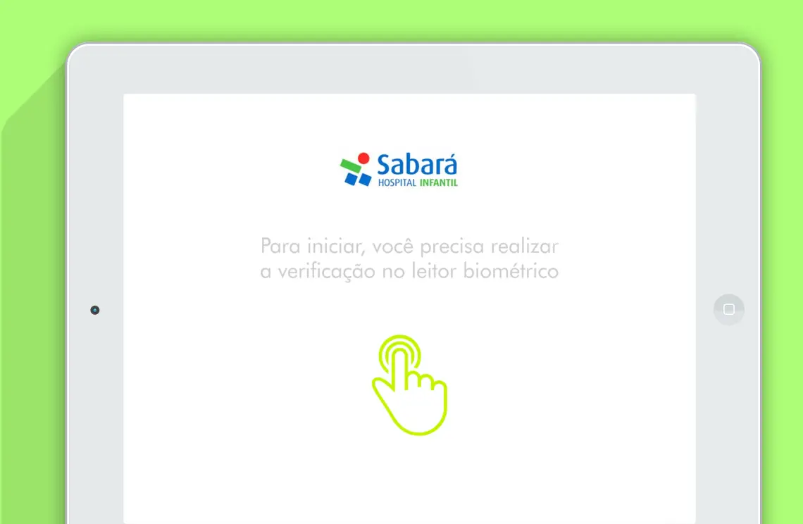 Green+ solicitando a verificação biométrica antes do atendimento