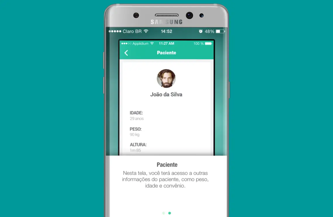 Perfil de paciente no aplicativo Minha Agenda
